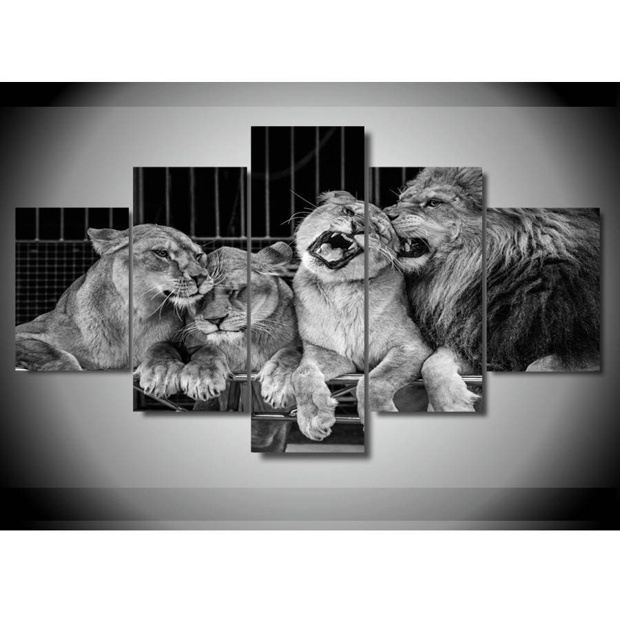 Lions Black /& White Canvas Art Painting Posters Wall Art Decors Living Room Gift