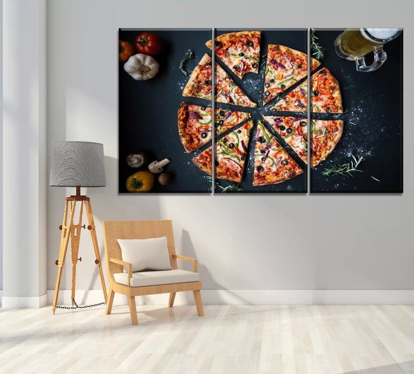 Pizza Wall Art Food Canvas Art Restaurant Decor Kitchen Etsy