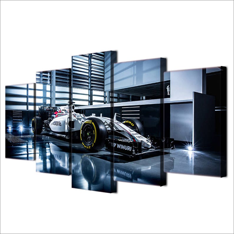 F1 Car Canvas Art Race Car Wall Art Large F1 Car 5 Piece Etsy