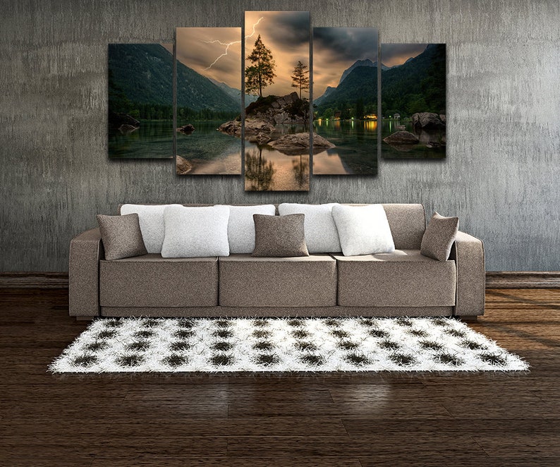 Lake Wall Art Lake Wall Decor Lake Canvas Art Lake Thunder Etsy