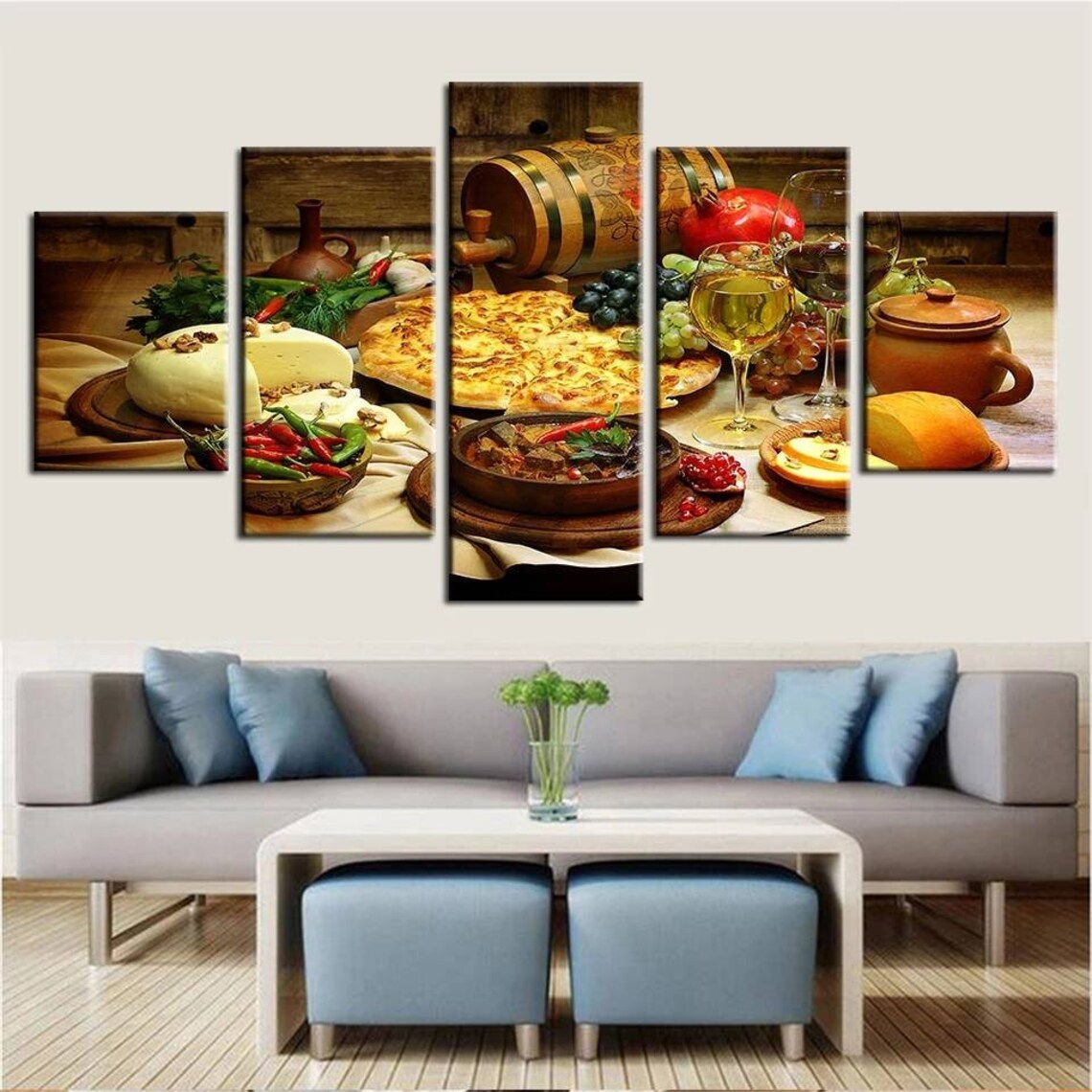 Food Wall Decor Food Canvas Art Restaurant Decor Kitchen Etsy