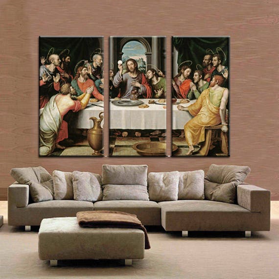 Last Supper Wall Art Last Supper Canvas Art Last Supper Wall Etsy