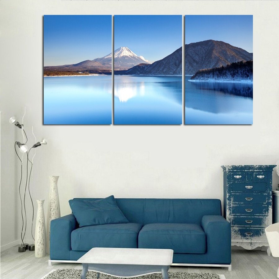 Mountain Wall Art Mountain Canvas Art Lake Wall Decor Lake | Etsy