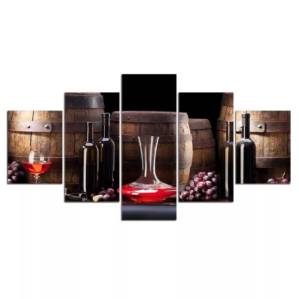 Wine Barrel Canvas Wall Art Winery Wall Art Bar Decor Wine Etsy