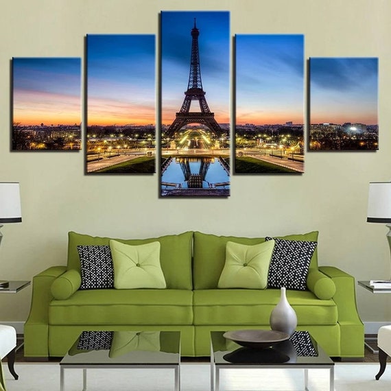 Eiffle Tower 5 Piece Large Canvas Art Paris France | Etsy