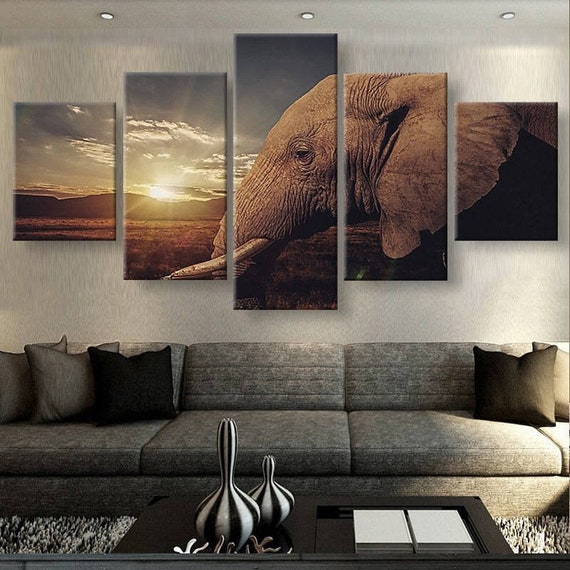 Elefant Leinwand Kunst Elefant Leinwand Malerei Elefant | Etsy