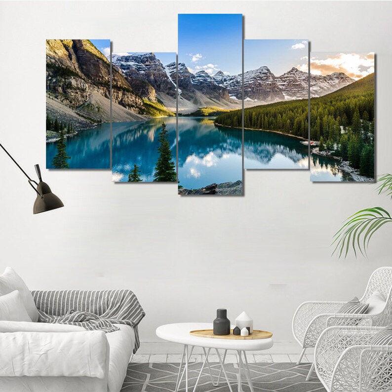 Lake Wall Art Lake Wall Decor Lake Canvas Art Moraine Lake Etsy
