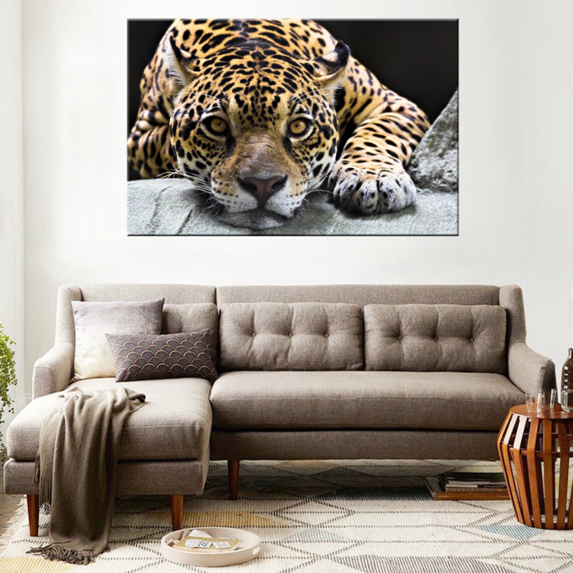 Leopard Wall Art Leopard Canvas Art Animal Wall Decor Wild Etsy