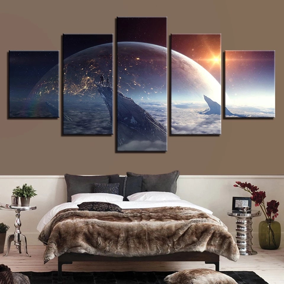 Outer Space Wall Art Universe Canvas Art Planet Wall Decor | Etsy