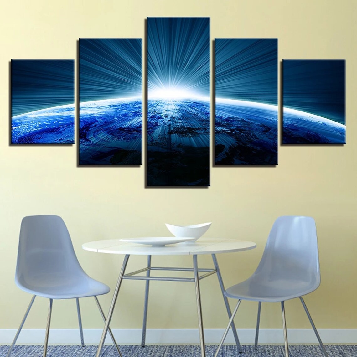 Earth Wall Art Universe Canvas Art Solar System Wall Etsy