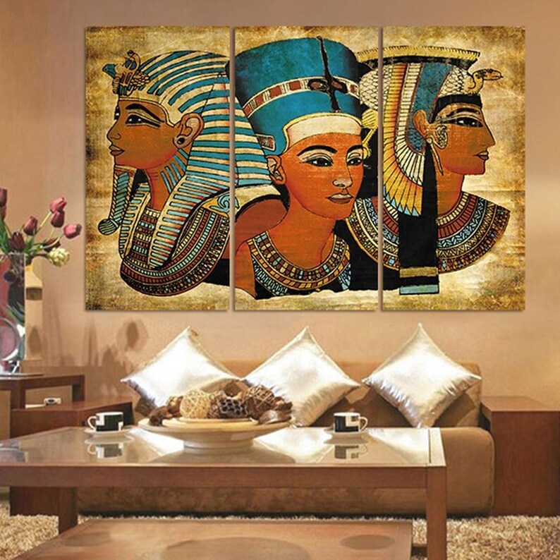 Egyptian Wall Art Egyptian Wall Decor Pharaoh Canvas Art | Etsy