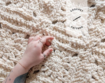 CROCHET PATTERN || Stay Home Throw Blanket Digital Download Only