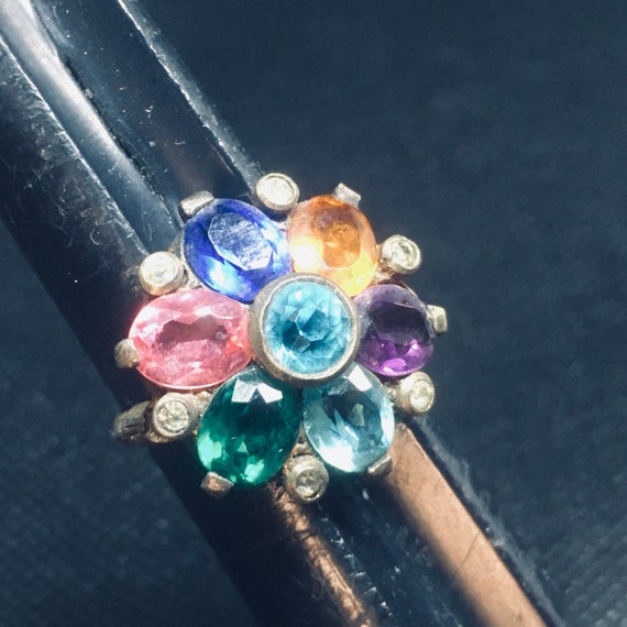 Statement Cocktail Ring signed Uncas - Czech glas… - image 2