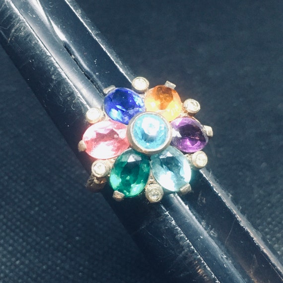 Statement Cocktail Ring signed Uncas - Czech glas… - image 4