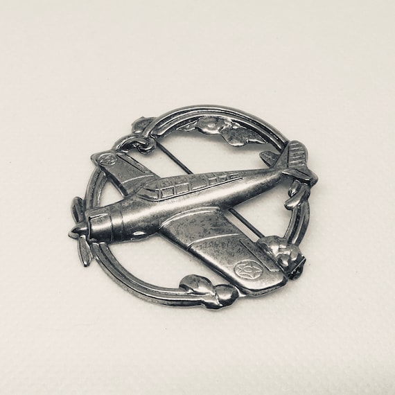 ANTIQUES VINTAGE OLD BROOCH AIRCRAFT WW2