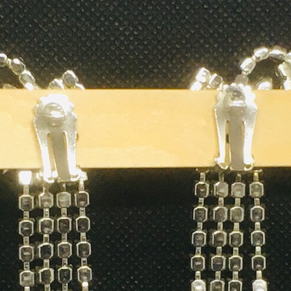 Vintage Statement Dangling Rhinestone Earrings wi… - image 5