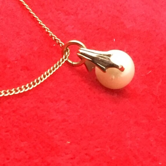 Cultured Pearl Drop Pendant Necklace, Gold Filled… - image 3