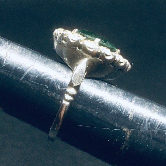 Emerald Green Statement Cocktail Ring signed SK -… - image 6