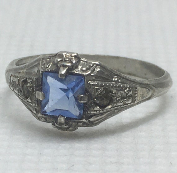 Edwardian style ring by Uncas. Sterling Silver and cz… Gem