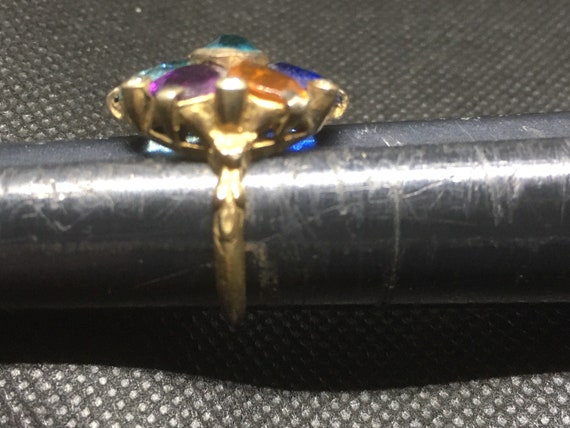 Statement Cocktail Ring signed Uncas - Czech glas… - image 7