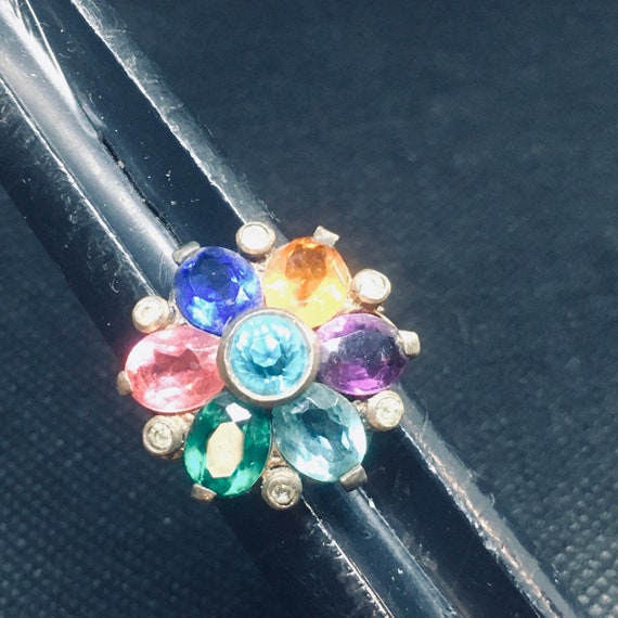 Statement Cocktail Ring signed Uncas - Czech glas… - image 5