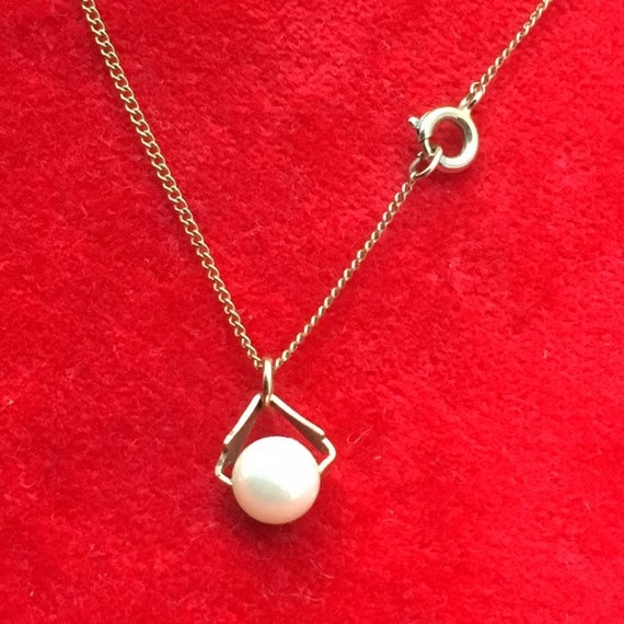 Cultured Pearl Drop Pendant Necklace, Gold Filled… - image 5