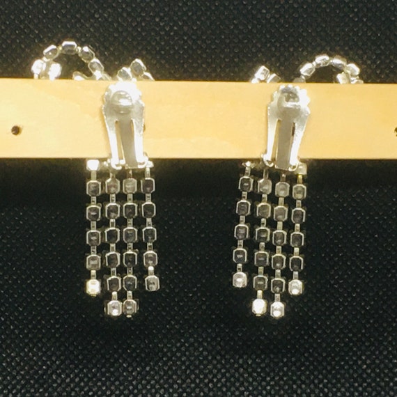 Vintage Statement Dangling Rhinestone Earrings wi… - image 4