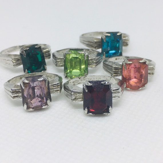 Vintage Solitaire Cocktail Rings by Vargas.  circ… - image 1