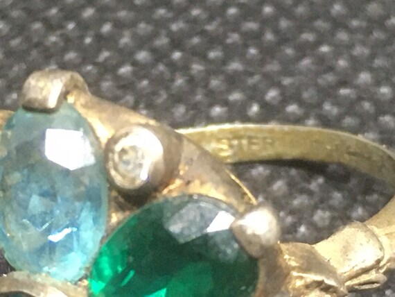 Statement Cocktail Ring signed Uncas - Czech glas… - image 8