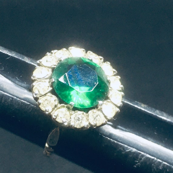 Emerald Green Statement Cocktail Ring signed SK -… - image 3