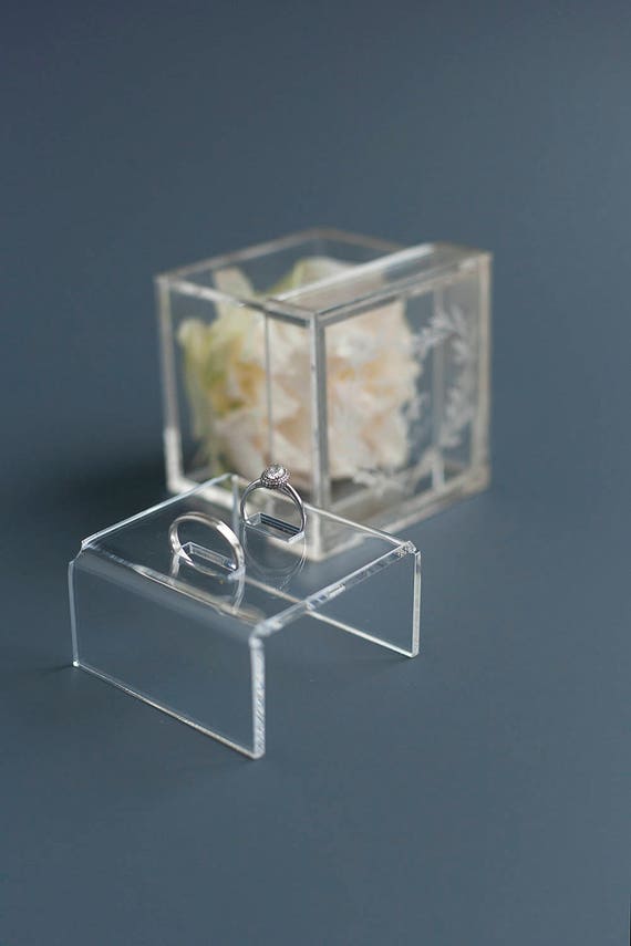 Customized Clear Acrylic Wedding Ring Box With Engraved | Etsy