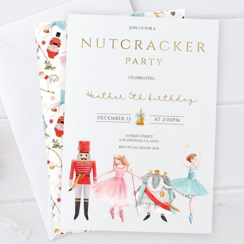 Nutcracker First Birthday Invitation Editable Printable - Etsy