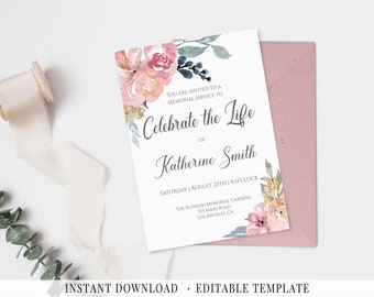 Memorial Invitation Etsy