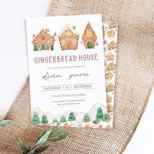 Gingerbread House Party Invitation, Printable, Christmas Party Invite ...