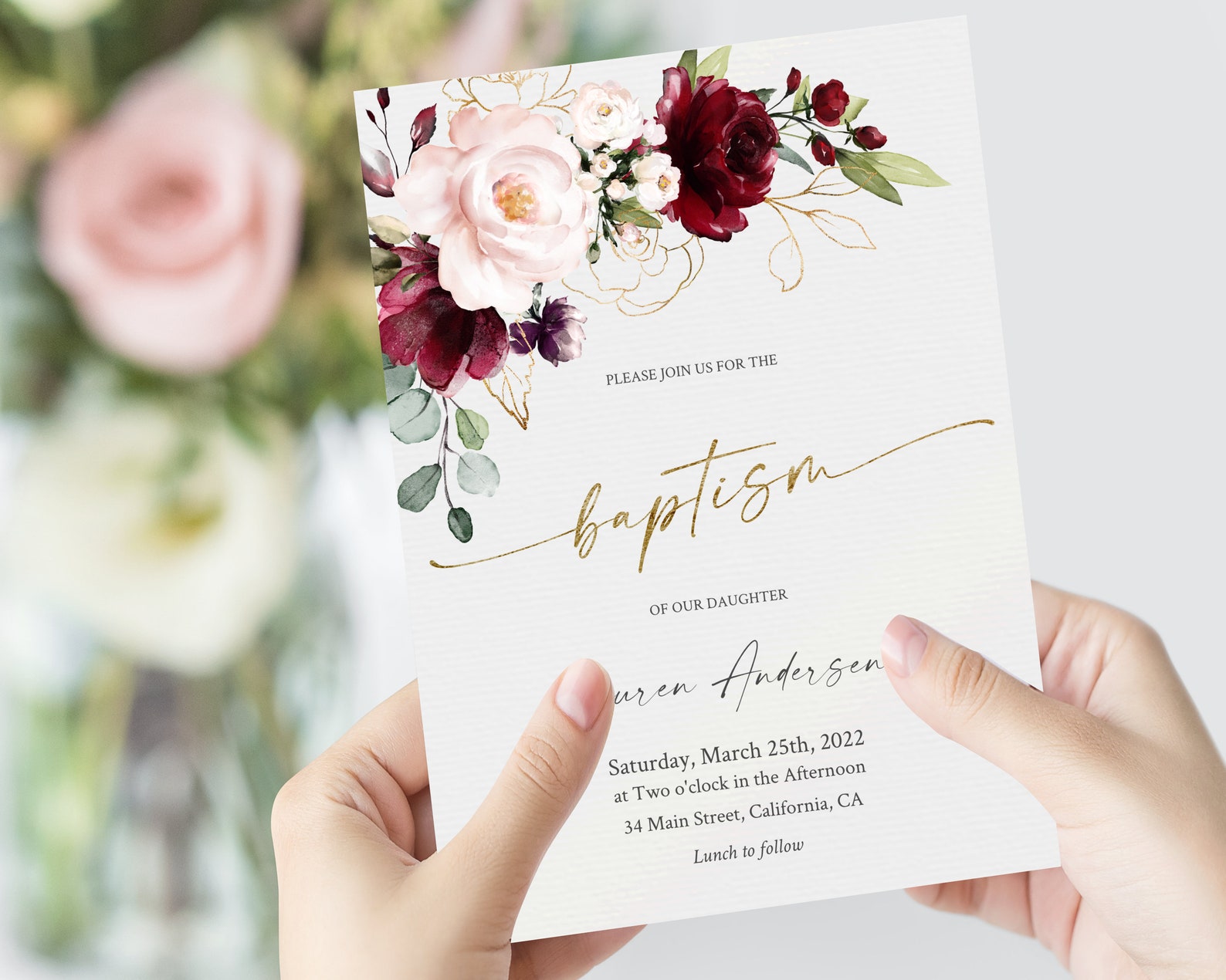 Baptism Invitation LDS Invitation Printable Baptism Invite - Etsy