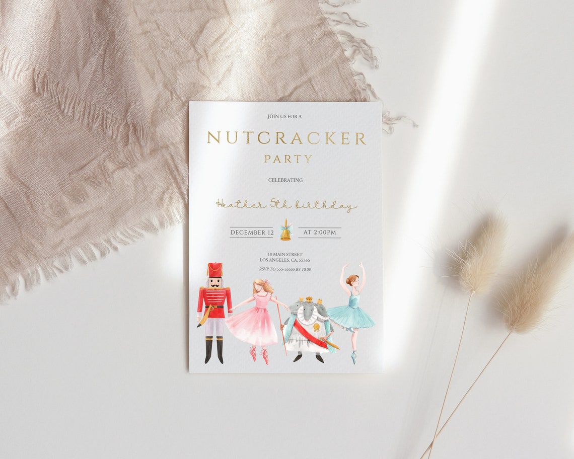 Nutcracker Birthday Party Invitation Printable Birthday | Etsy