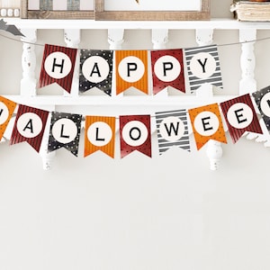 Halloween Banner Flags Printable, Halloween decorations, Print halloween, banner halloween