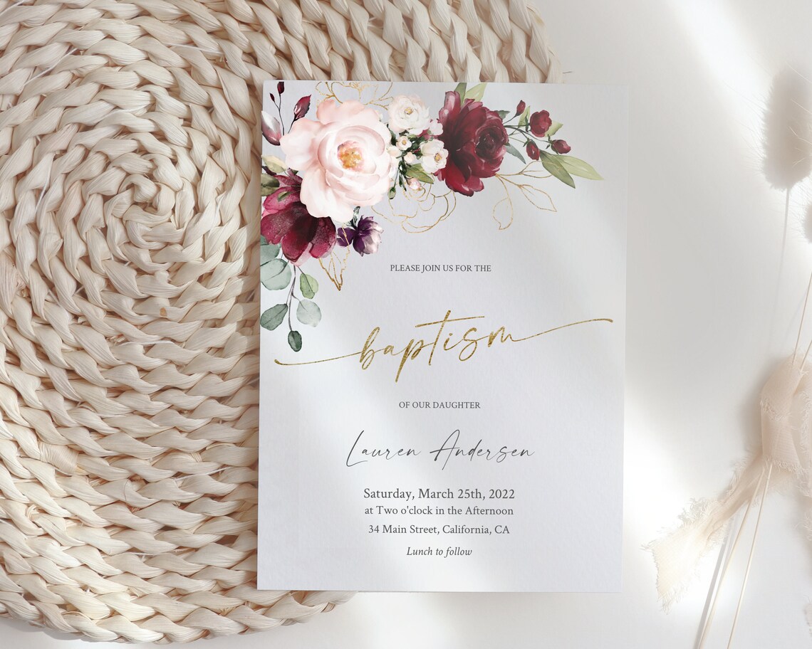 Baptism Invitation LDS Invitation Printable Baptism Invite - Etsy