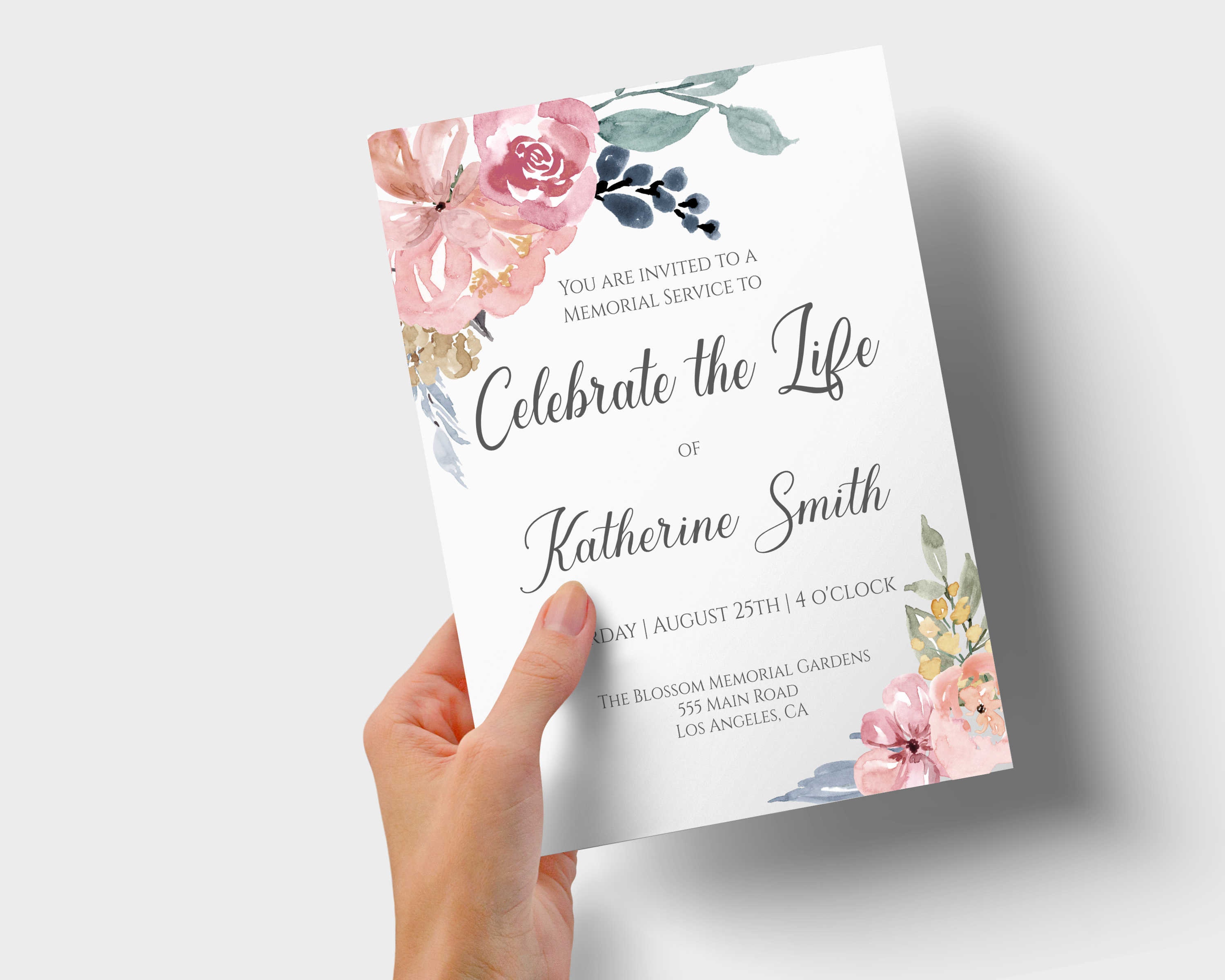 Invitation Celebration of Life Printable Invite Memorial - Etsy UK