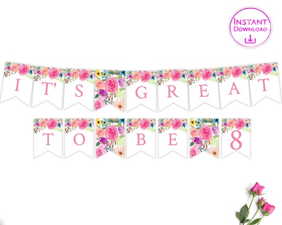 It's Great to Be 8 Banner LDS 8 is Great Banner Instant - Etsy