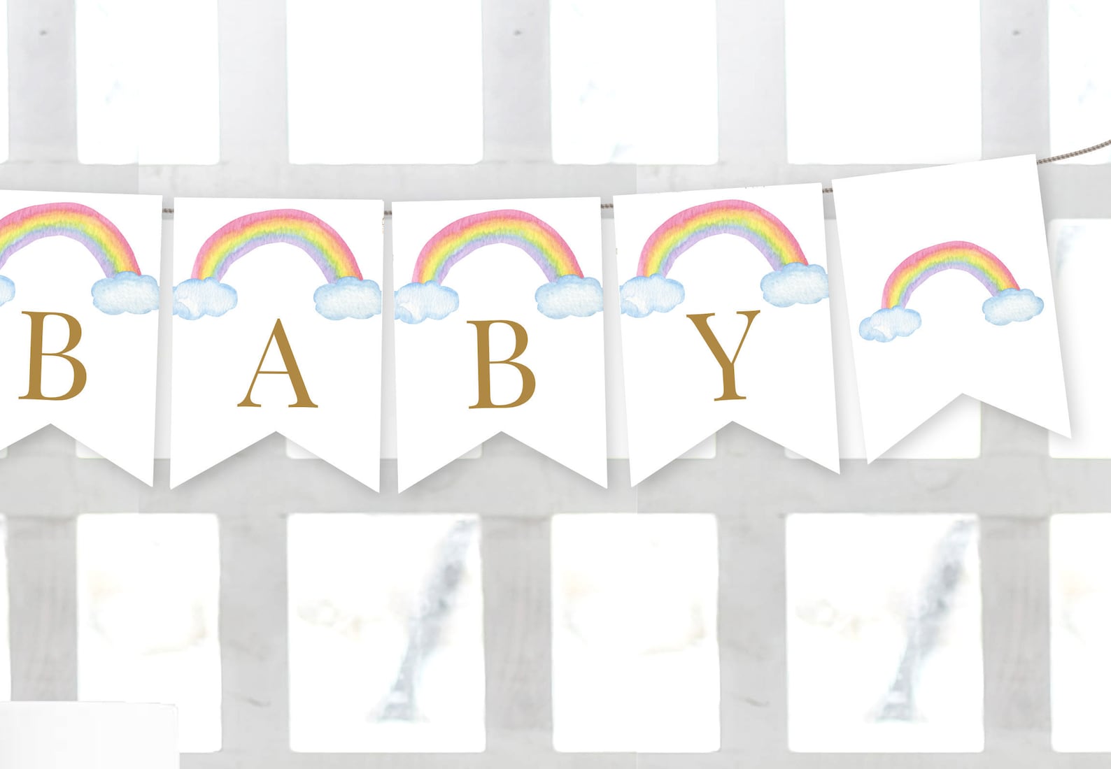 Rainbow Banner Flags Printable Editable Template Rainbow - Etsy