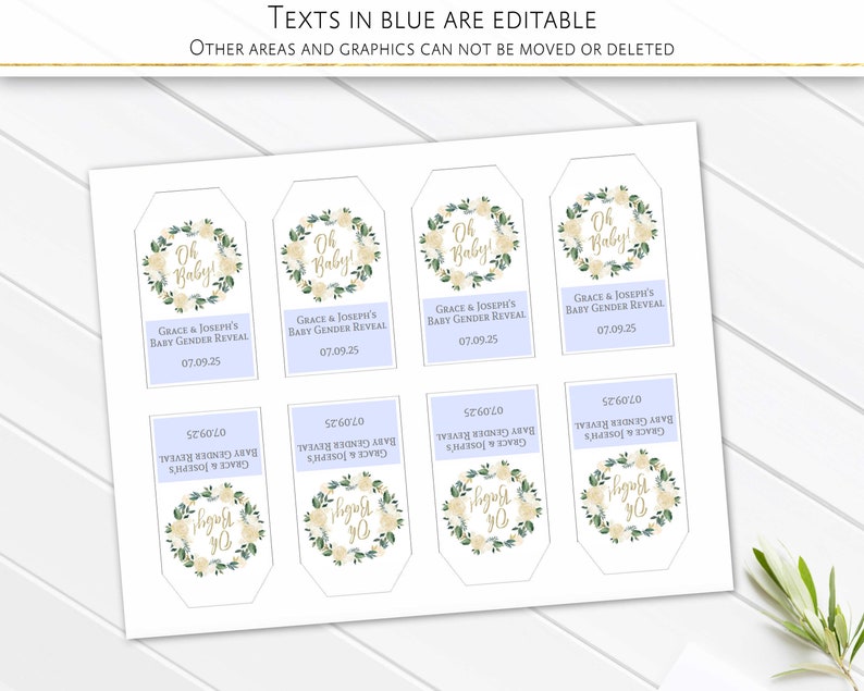 Baby Shower Favor Tags Thank You Tag Printable White Ivory | Etsy