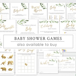 Greenery Oh Baby Shower Invitation Set Printable, Book Request, Baby ...