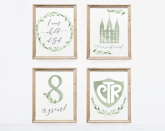 LDS Olive Greenery Art Prints, Set of 4 (Digital Download)