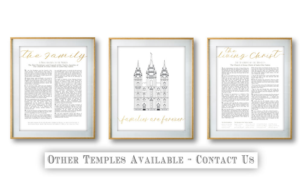 Set of 3 LDS Printable Salt Lake Temple the Family - Etsy