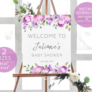Baby Shower Welcome Sign Printable Template Editable Sign Welcome ...