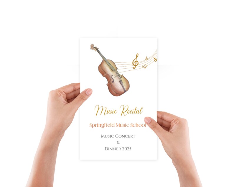 Violin Watercolor Music Recital Program: Editable Printable Template - Etsy