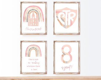 LDS Rainbow Watercolor Print Set: Child of God, CTR (Digital Download)