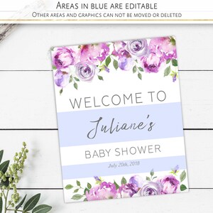 Baby Shower Welcome Sign Printable Template Editable Sign Welcome ...