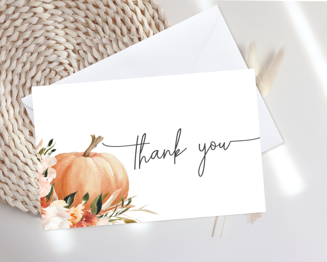 Pumpkin Thank You Card Foldable Thank You Card Printable Tent Etsy Pumpkin Thank You Card Foldable Thank You Card Printable Tent Etsy